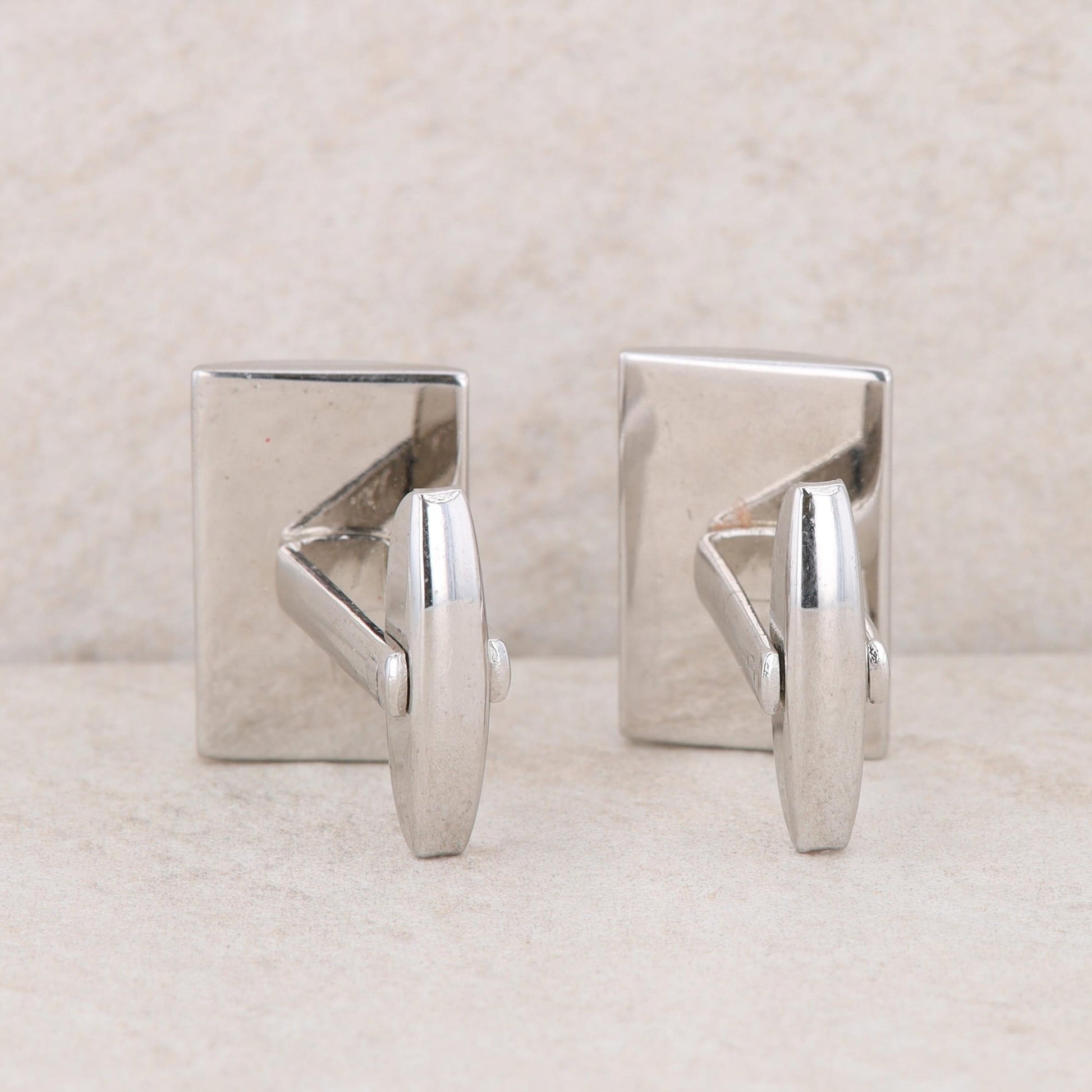 Silver Tone Foster Vintage Style Rectangular Cufflinks