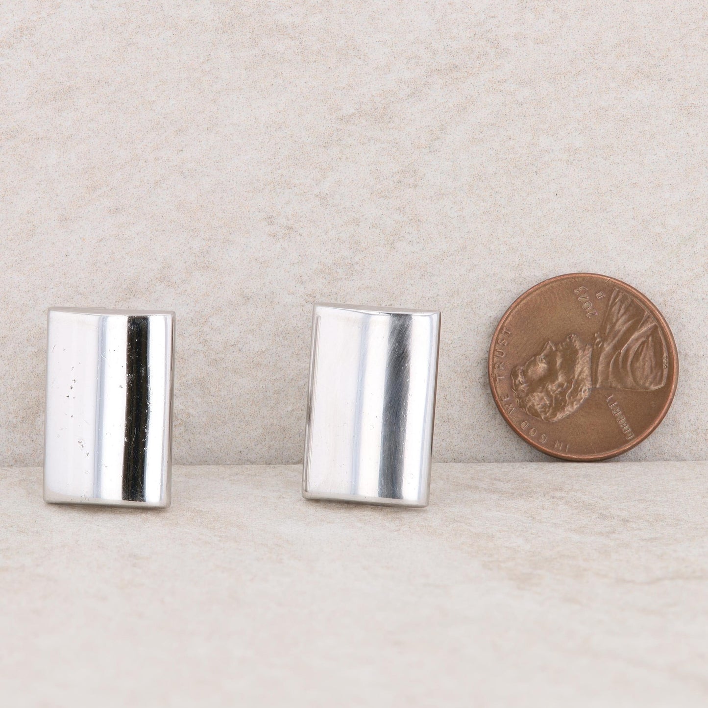 Silver Tone Foster Vintage Style Rectangular Cufflinks