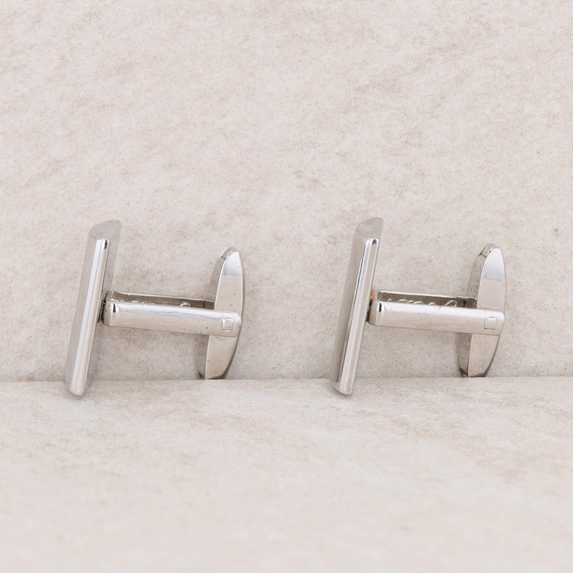 Silver Tone Foster Vintage Style Rectangular Cufflinks