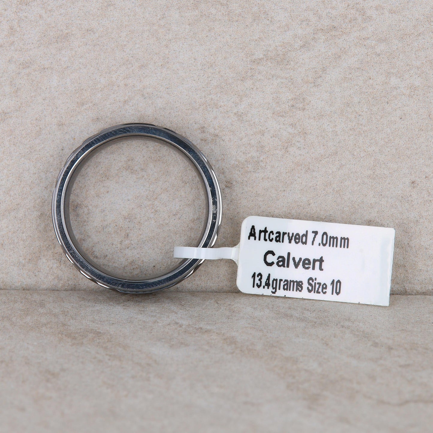 Men's Dark Tungsten Art Carved 7mm Band