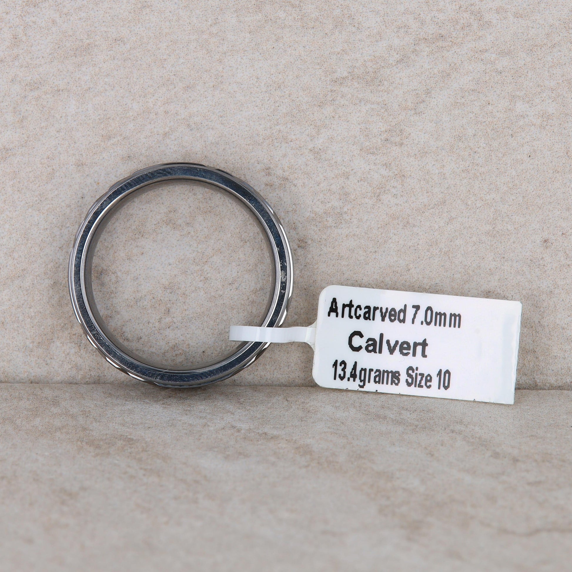 Men's Dark Tungsten Art Carved 7mm Band