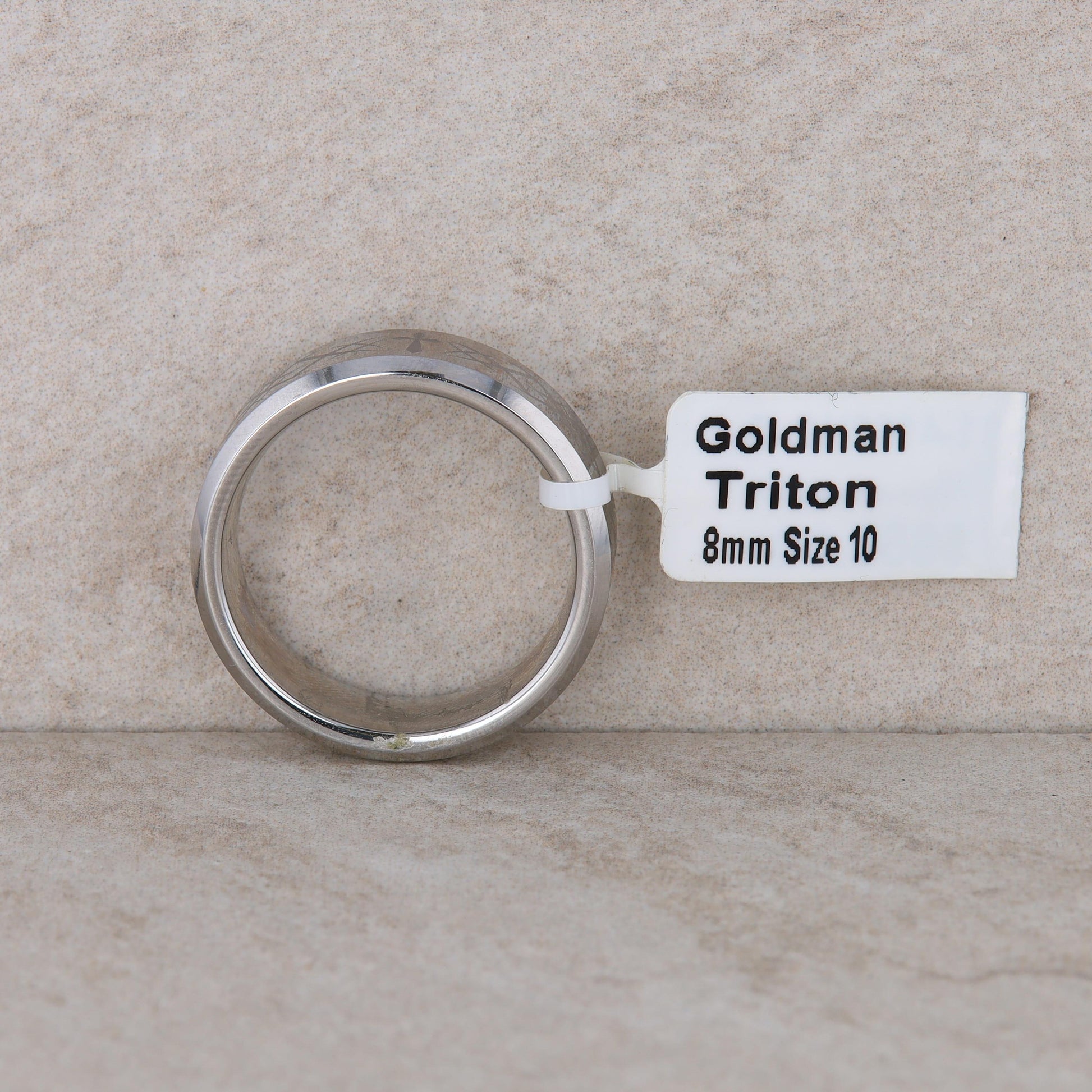 Men's Goldman 'Triton' Tungsten Carbide Band with Cross Design