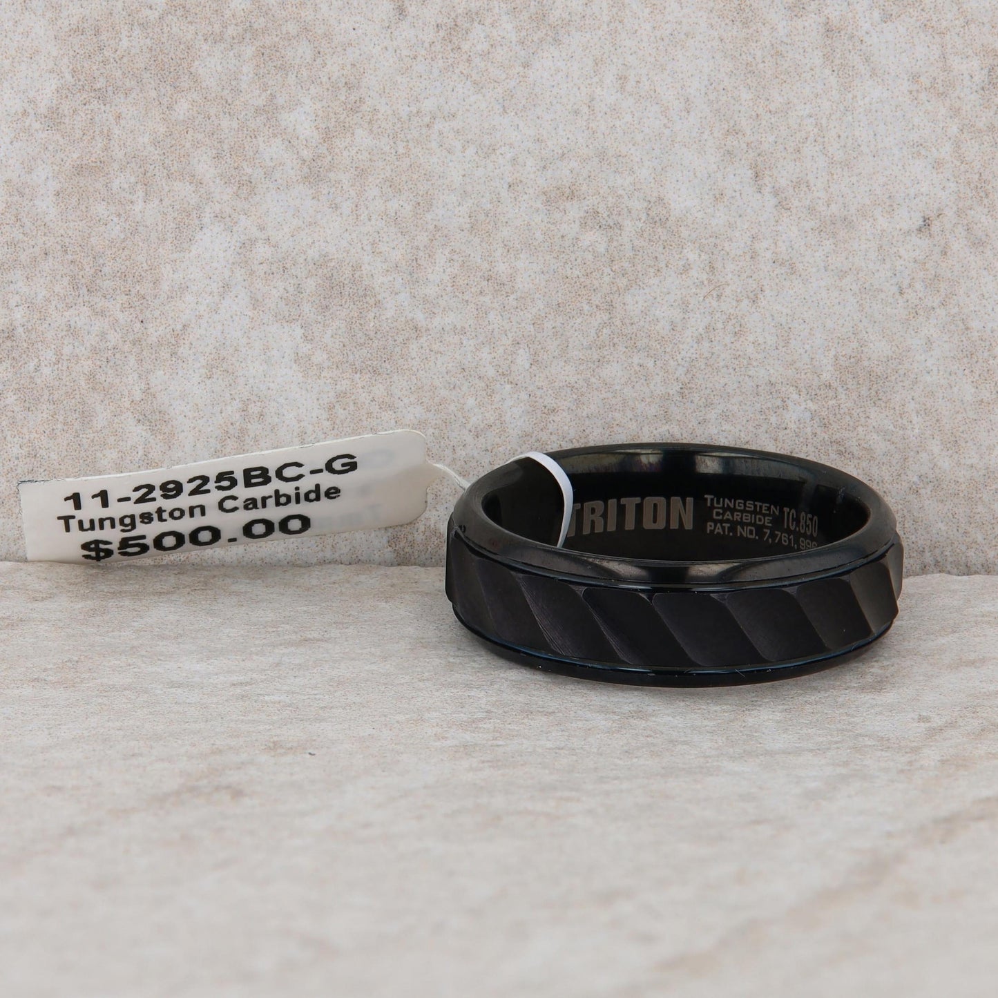 Men's Black Tungsten Carbide Frederick Goldman 'Triton' Band