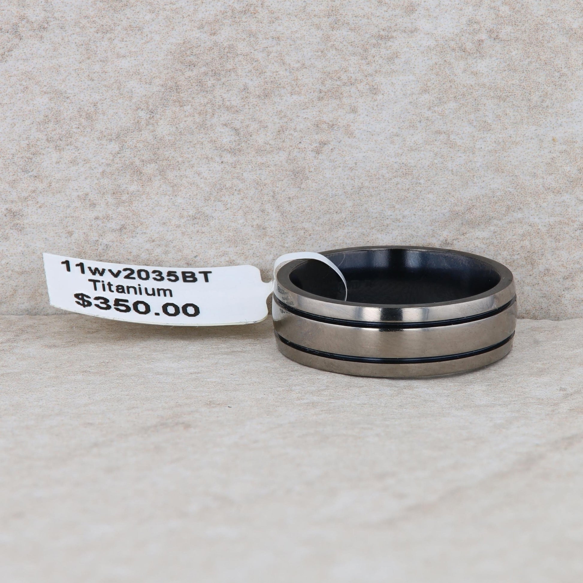 Men's Art Carved Titanium 'Tremont' Wedding Band