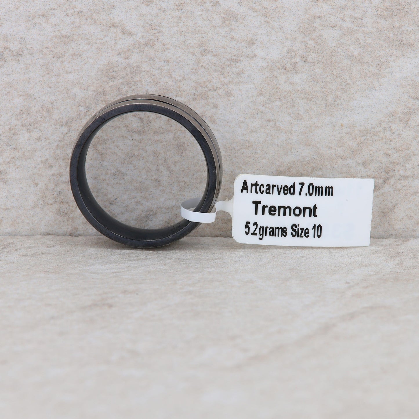 Men's Art Carved Titanium 'Tremont' Wedding Band