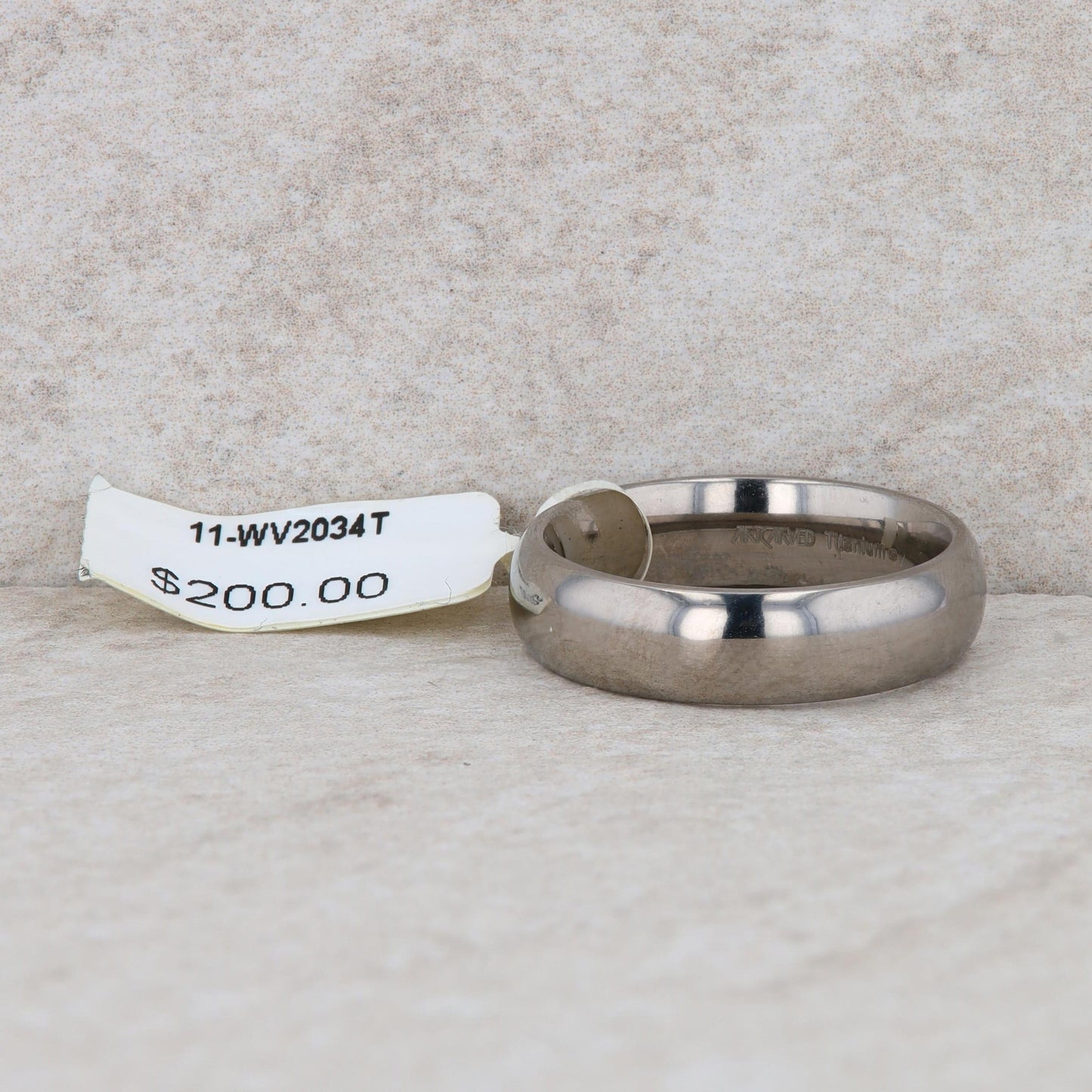 Men's Art Carved Titanium 'Honor' Wedding Band