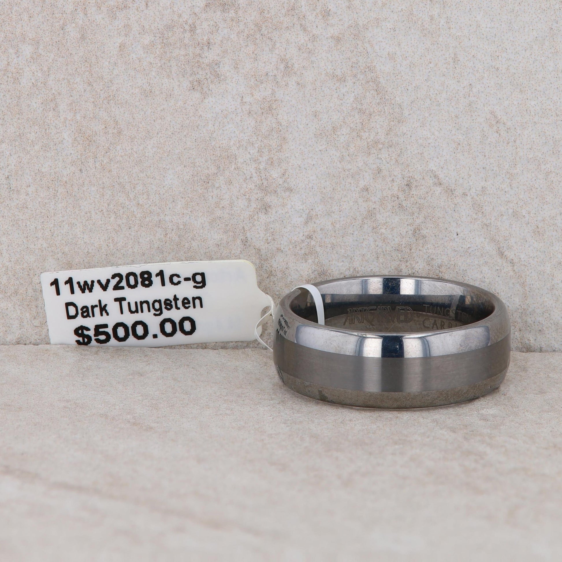 Men's Art Carved Dark Tungsten 'Orion' Wedding Band