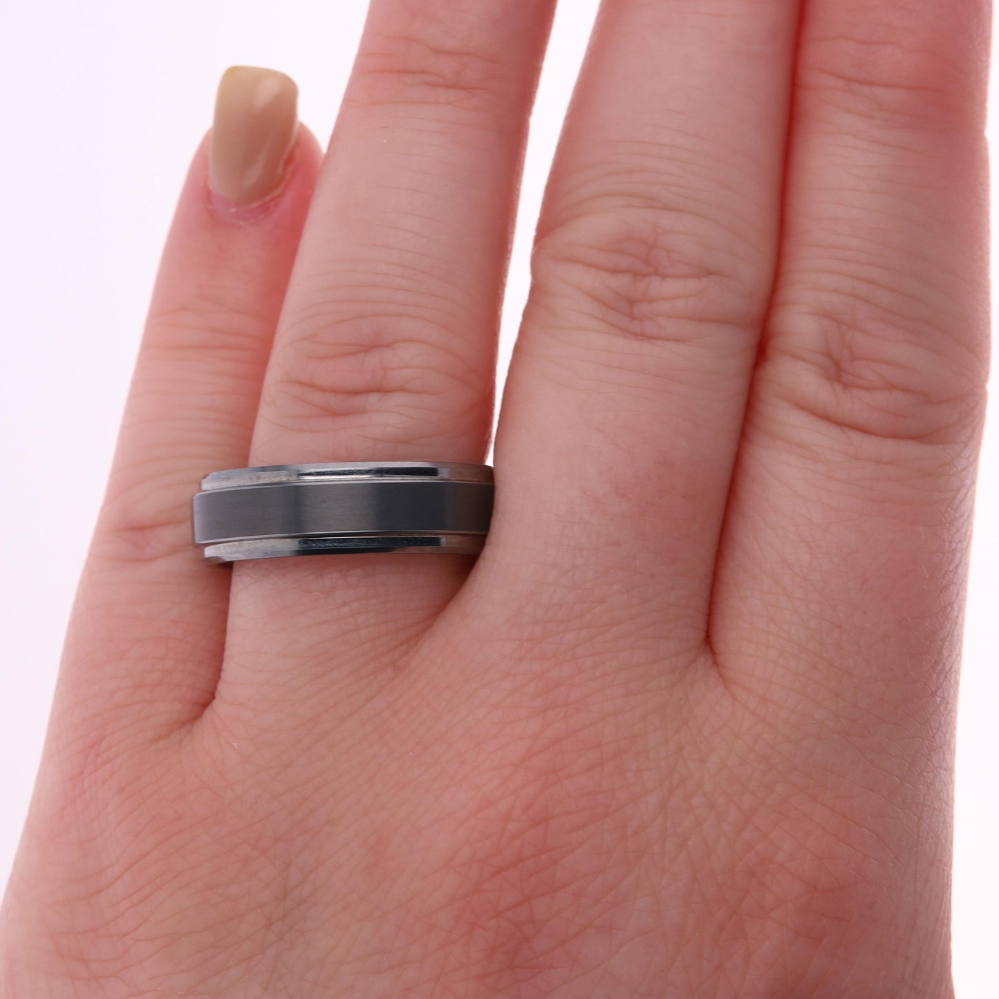 Men's Art Carved Dark Tungsten 'Exquisite' Wedding Band