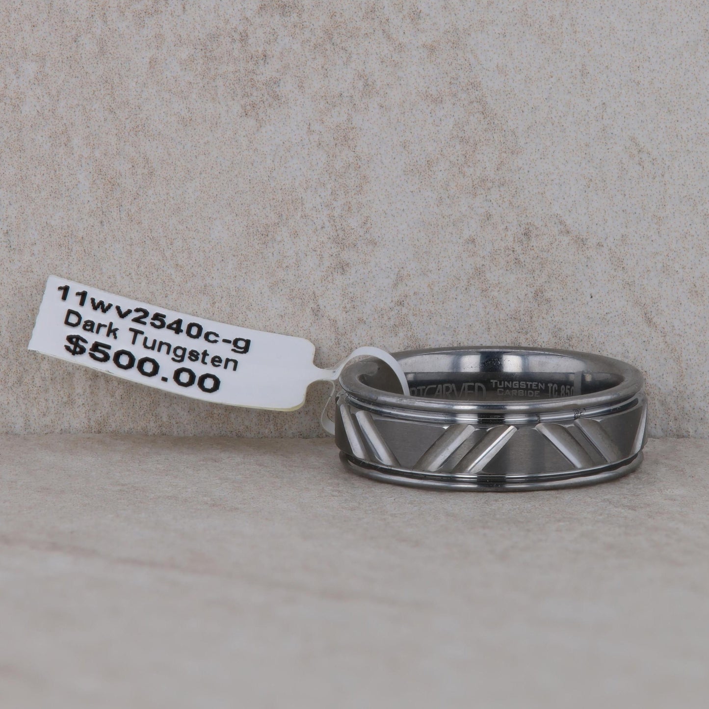 Men's Art Carved Dark Tungsten 'Calvert' Wedding Band