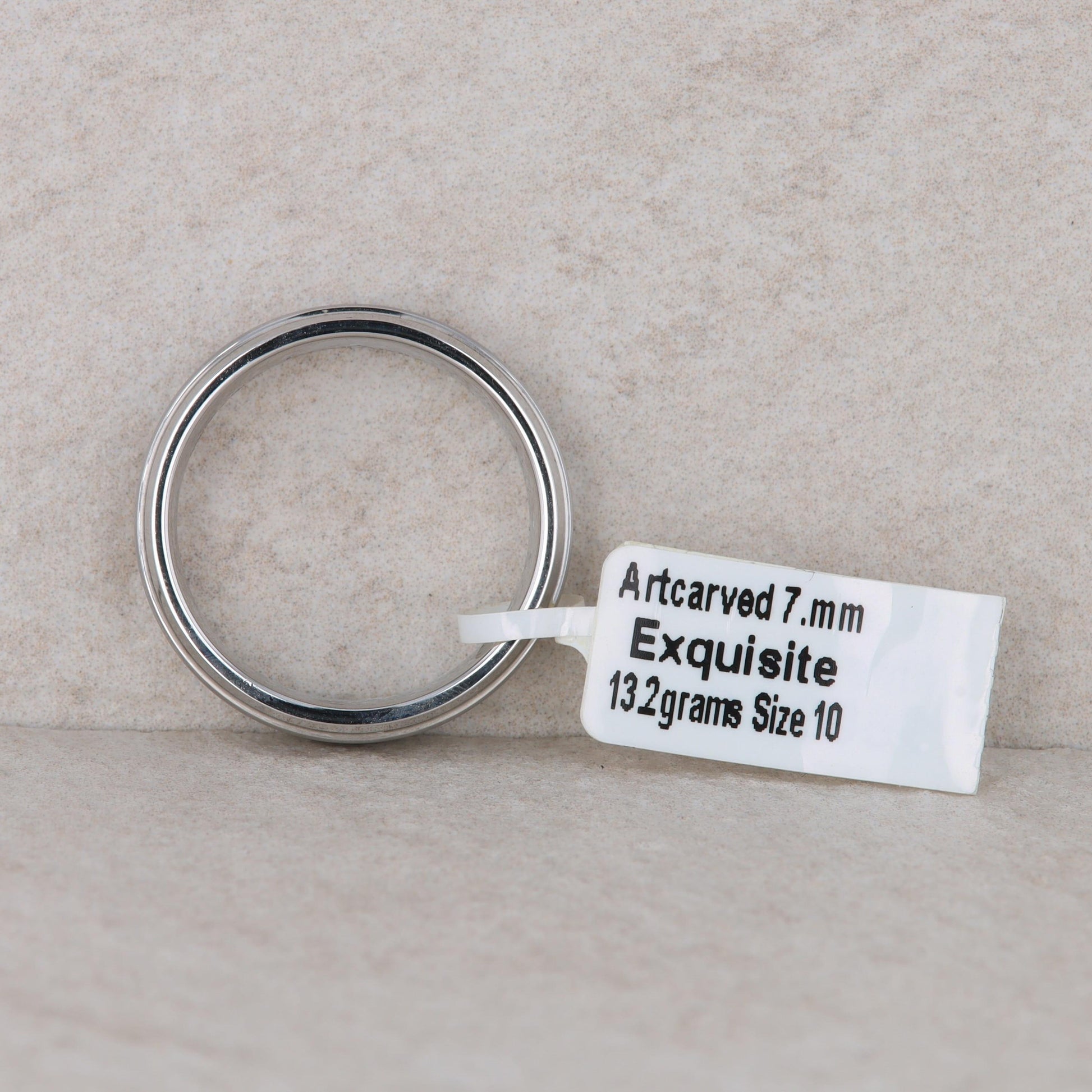 Men's Art Carved White Tungsten 'Exquisite' Wedding Band