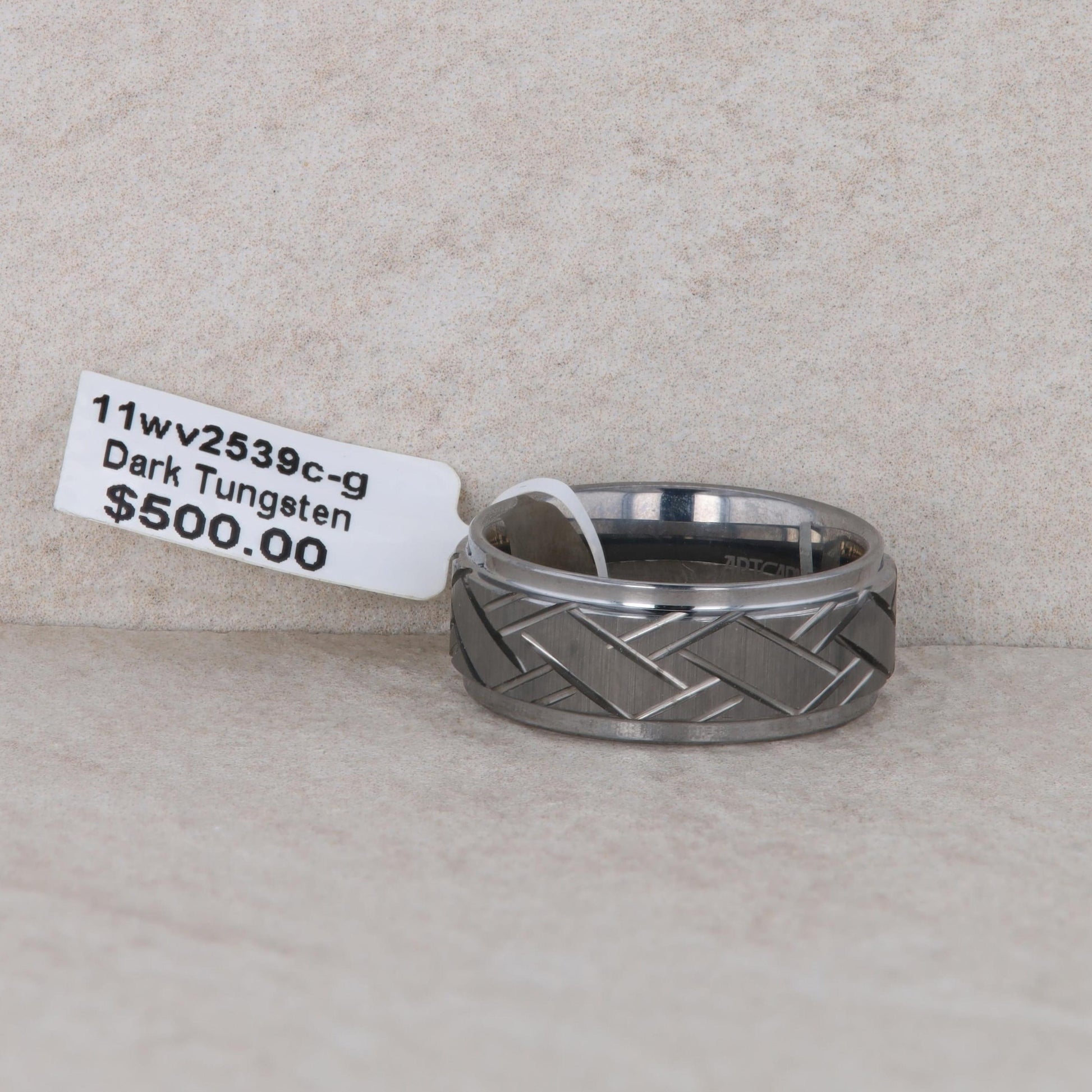 Men's Art Carved Dark Tungsten 'Rawlins' Wedding Band