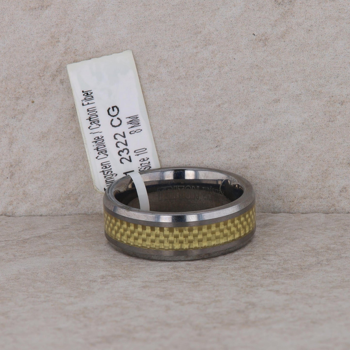 Men's Frederick Goldman Tungsten Carbide and Carbon Fiber 'Triton' Wedding Band