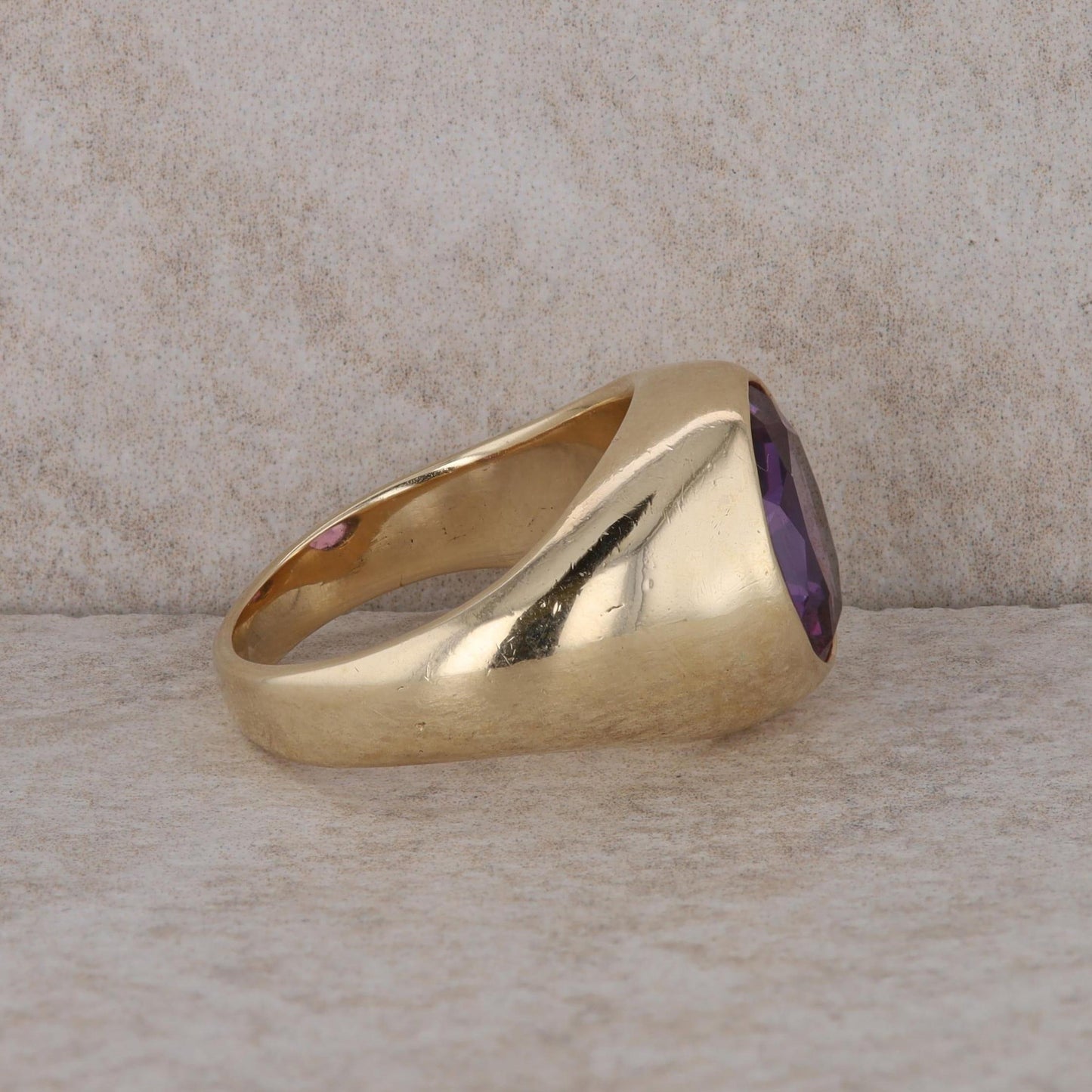 10k Yellow Gold Men's Synthetic Sapphire Ring