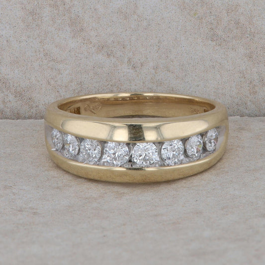 14k Yellow Gold 8 Diamond Channel Set Band