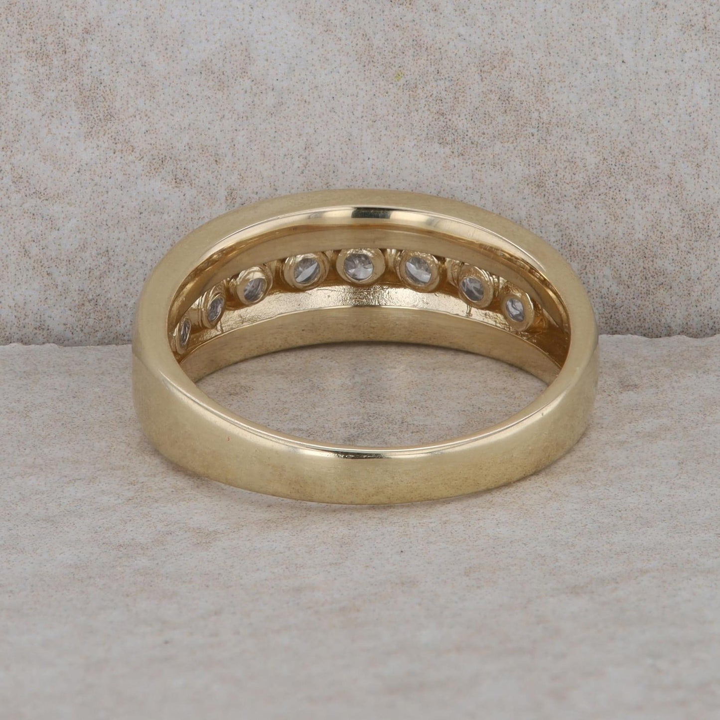 14k Yellow Gold 8 Diamond Channel Set Band