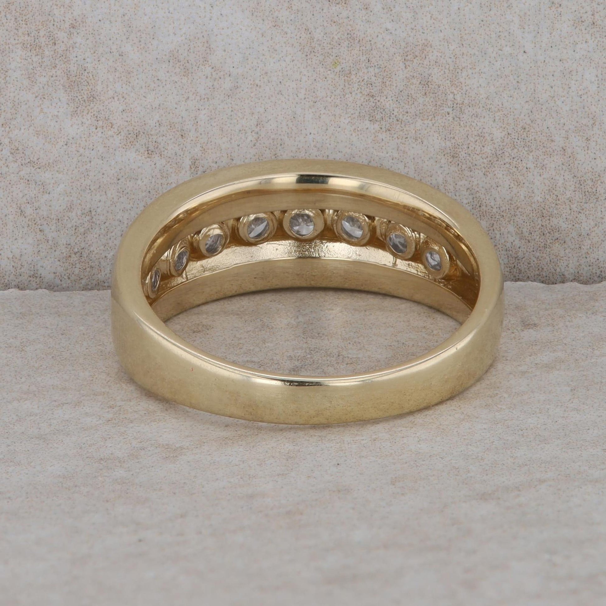 14k Yellow Gold 8 Diamond Channel Set Band