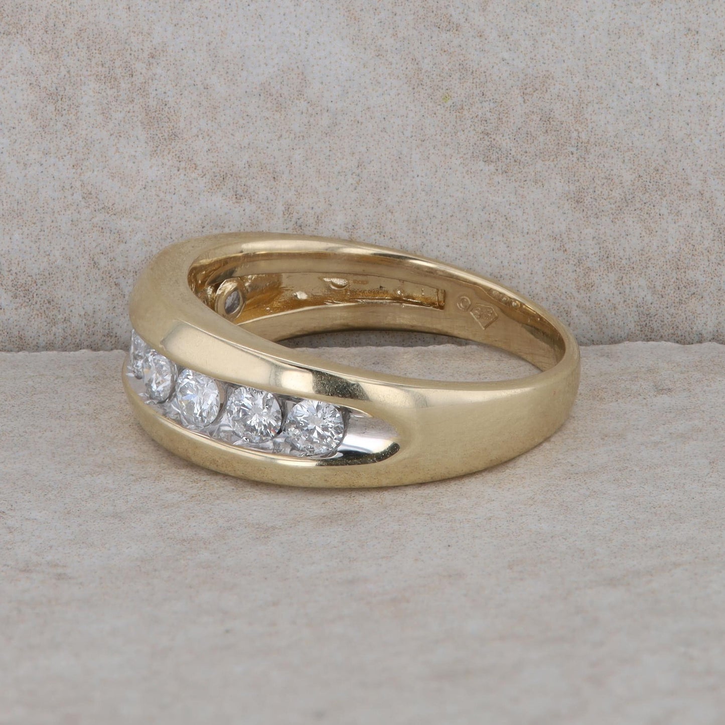 14k Yellow Gold 8 Diamond Channel Set Band