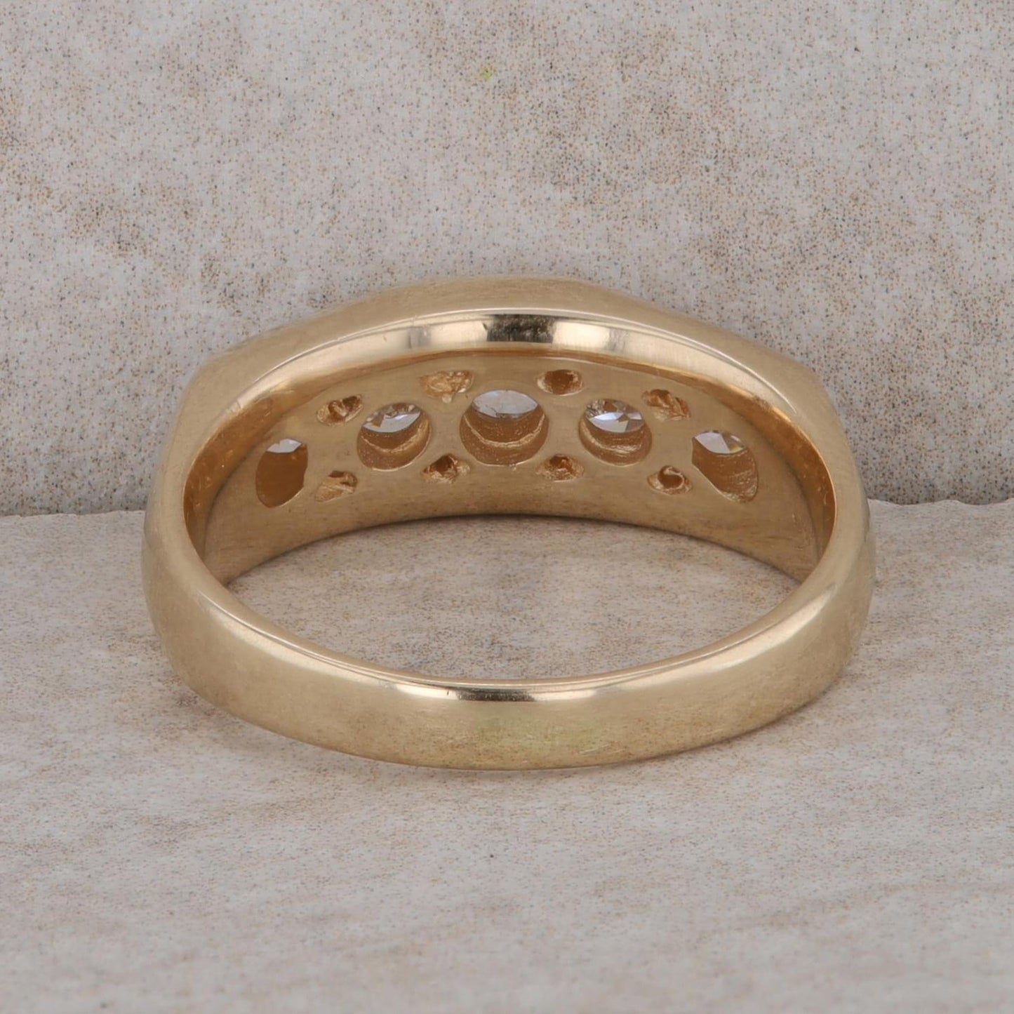 14k Yellow Gold 5 Diamond Channel Set Ring