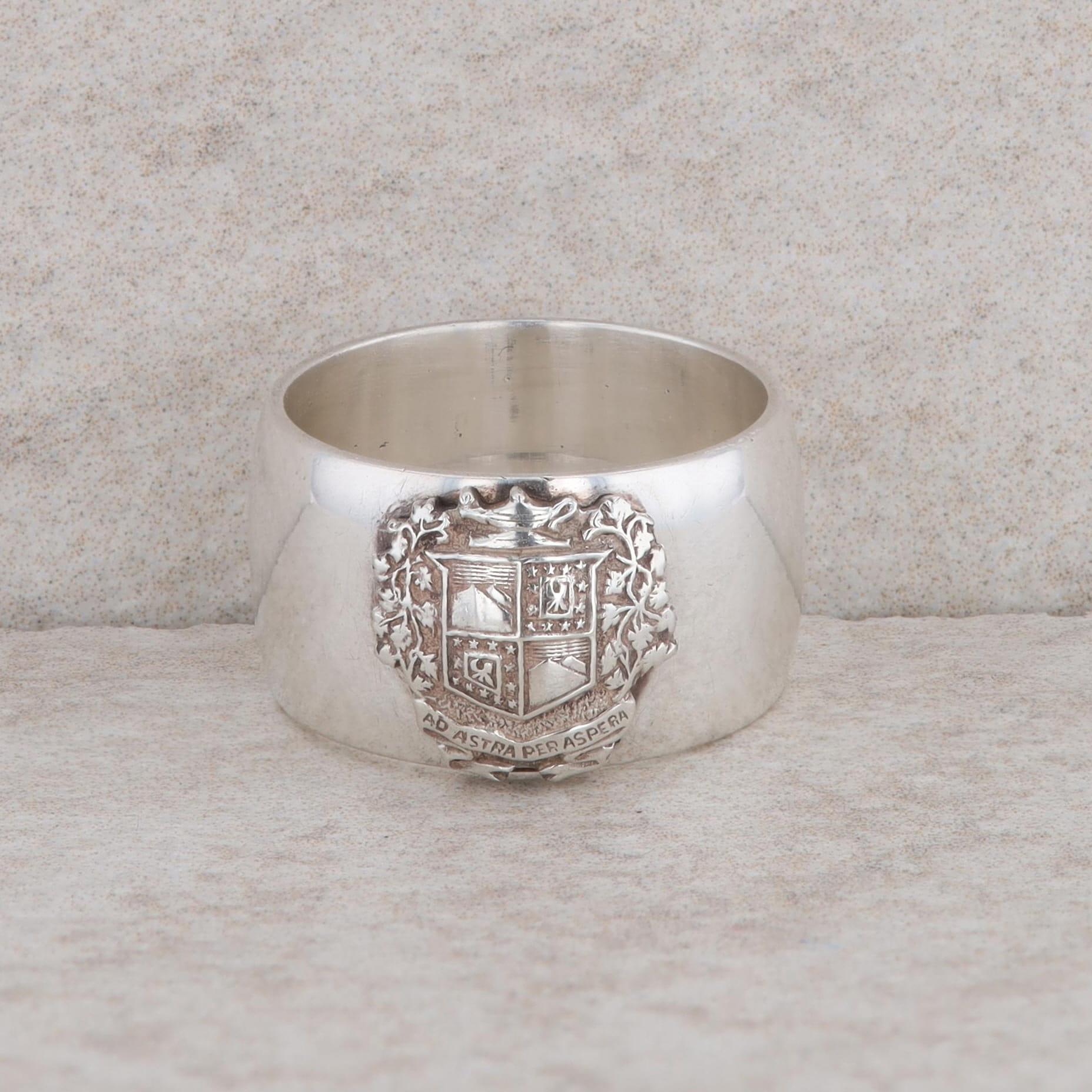 Sterling Silver Wide Crest Ring