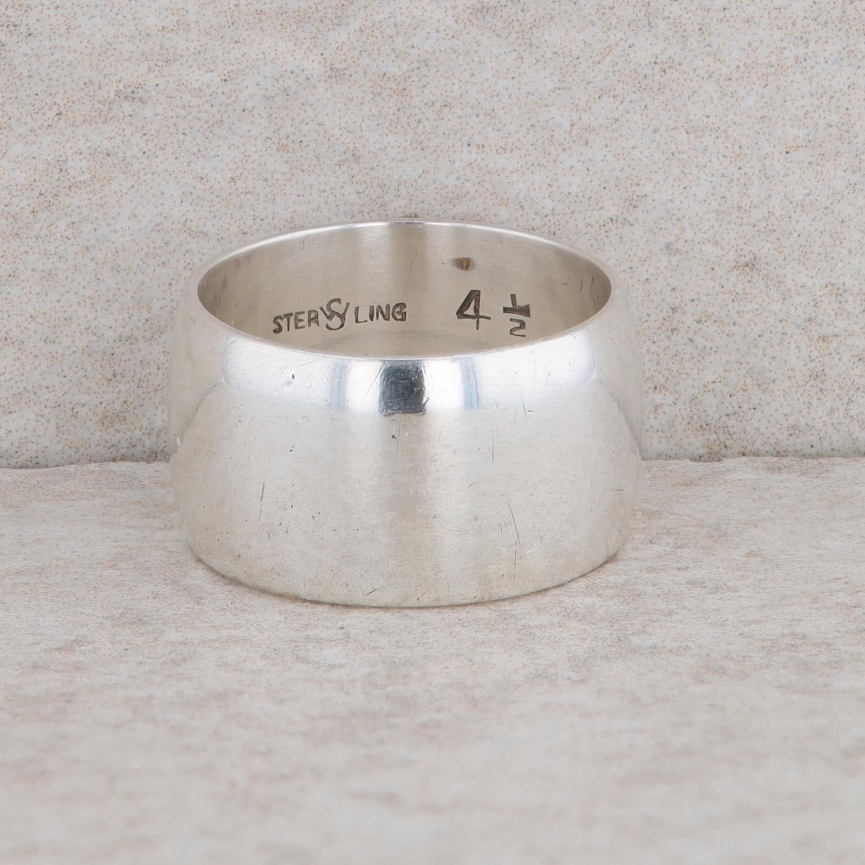 Sterling Silver Wide Crest Ring