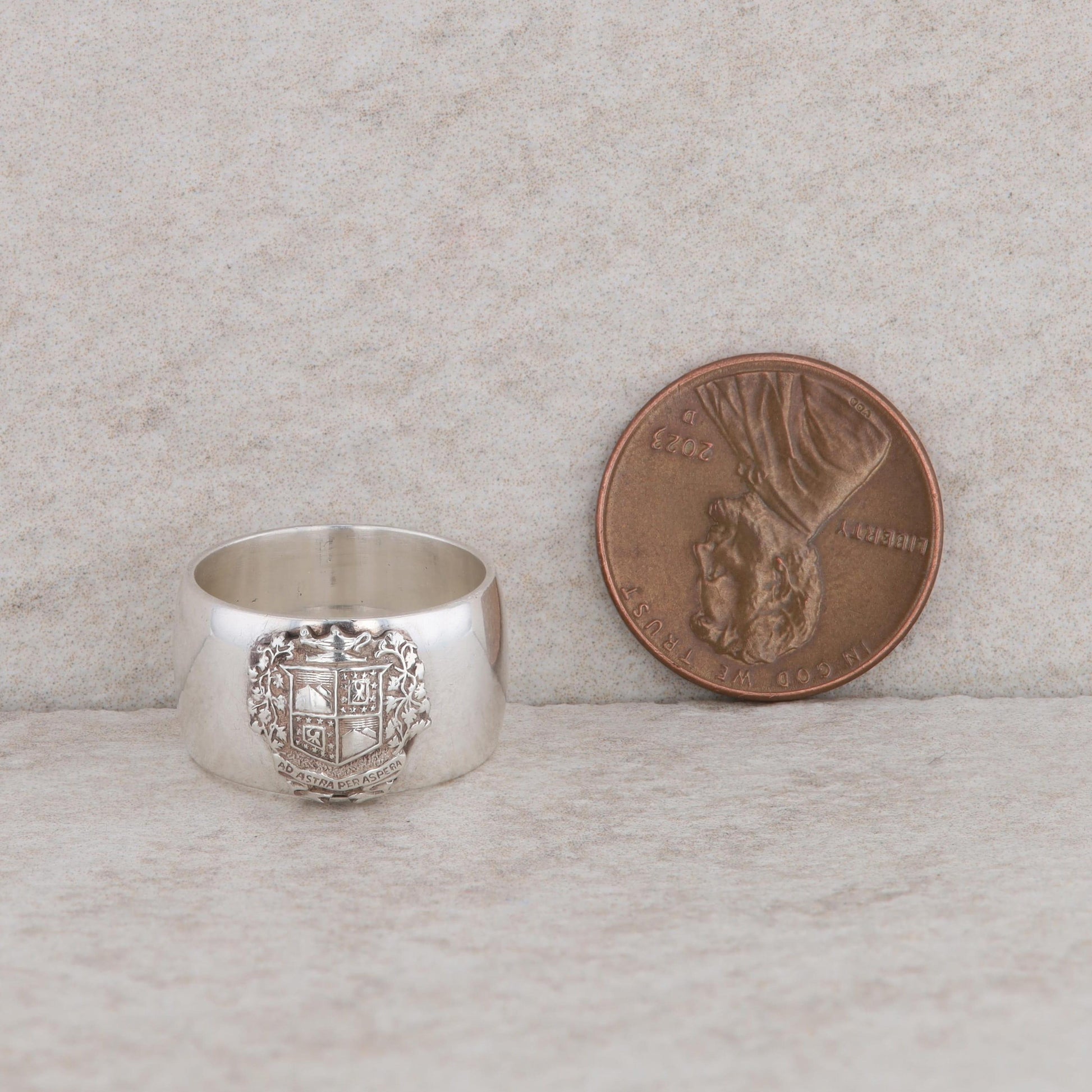 Sterling Silver Wide Crest Ring