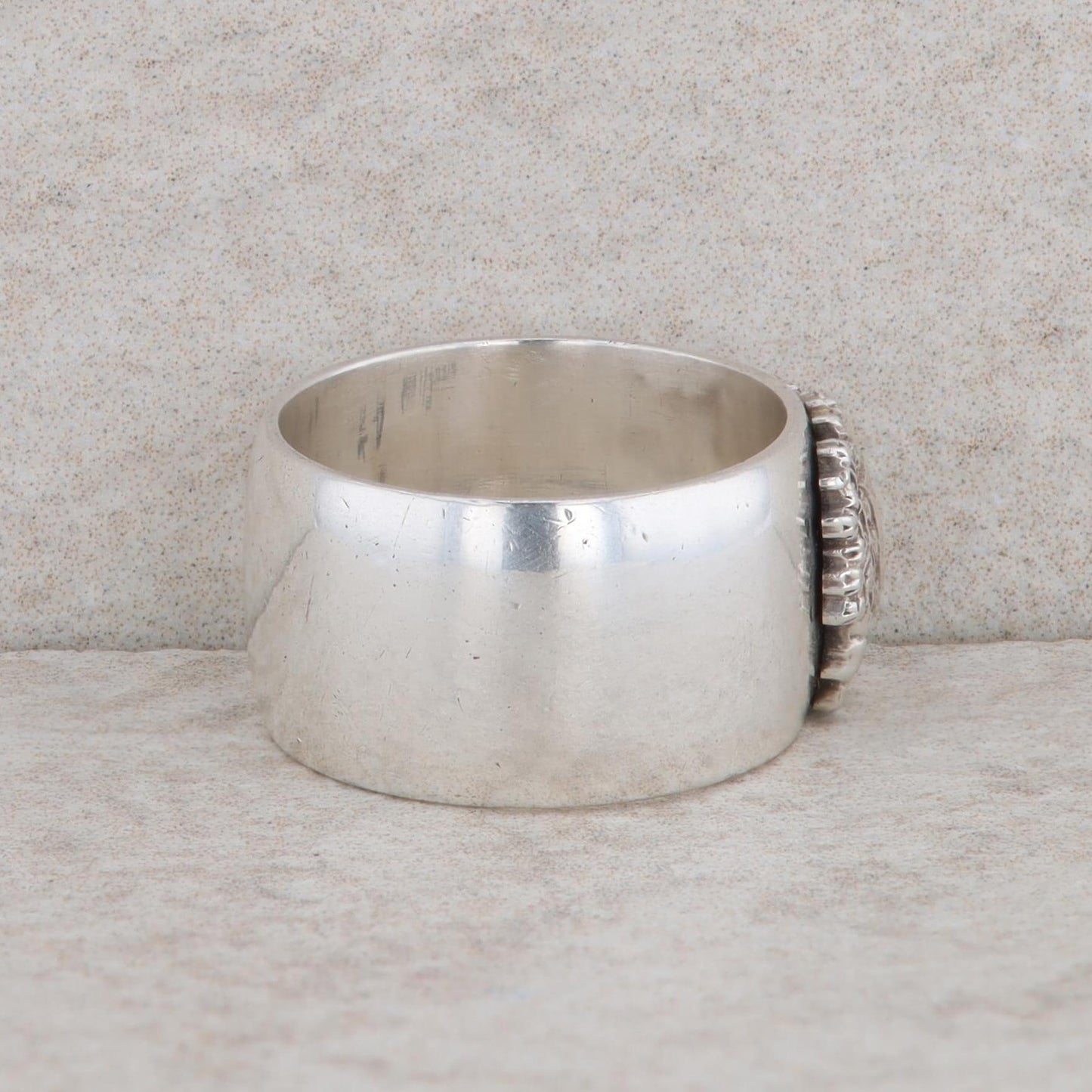 Sterling Silver Wide Crest Ring