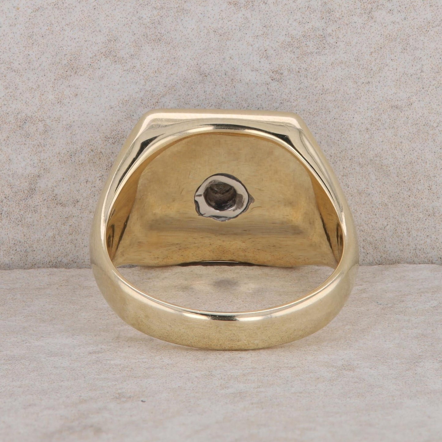 10k Yellow Gold Men's Onyx and Diamond Ring