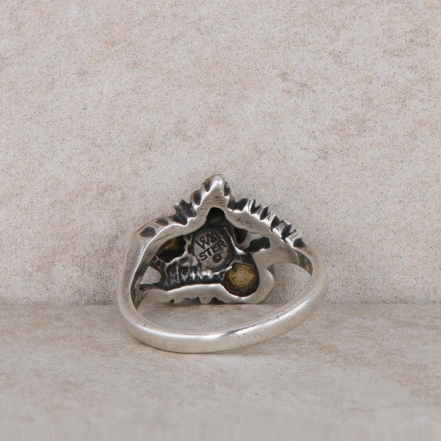 Sterling Silver & 12k Rose with Yellow Leaves Ring