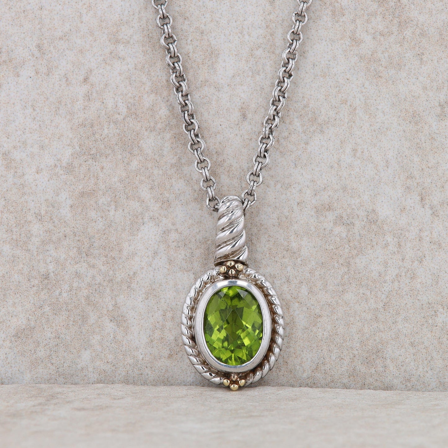 Sterling Silver 'Colore/Lorenzo' Peridot Necklace