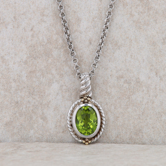 Sterling Silver 'Colore/Lorenzo' Peridot Necklace