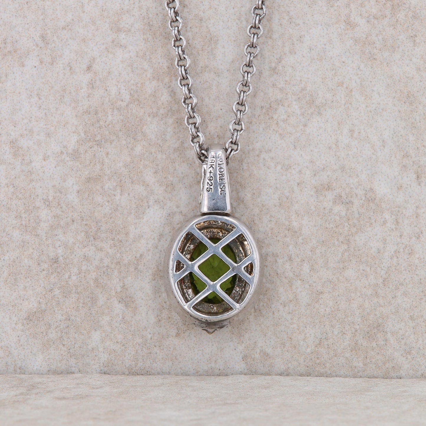 Sterling Silver 'Colore/Lorenzo' Peridot Necklace