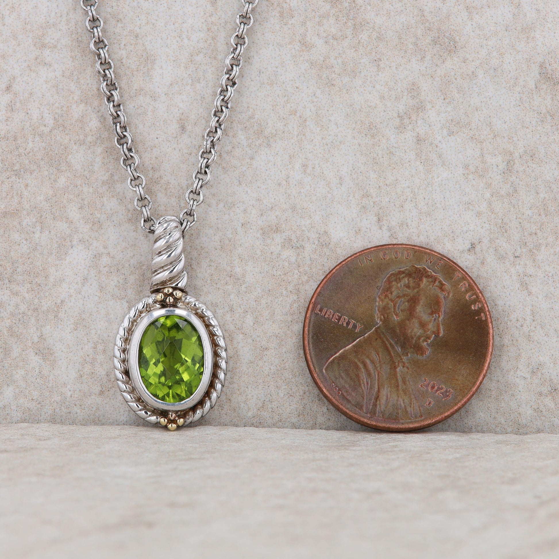 Sterling Silver 'Colore/Lorenzo' Peridot Necklace