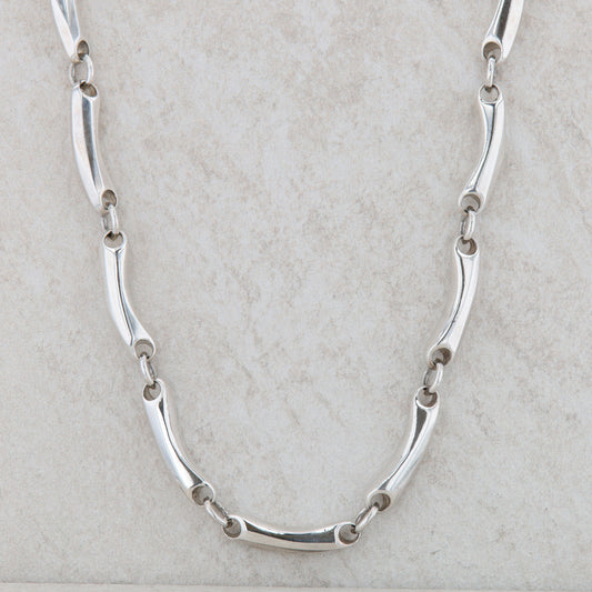 18k Yellow Gold and Silver Robert Lee Morris Link Necklace