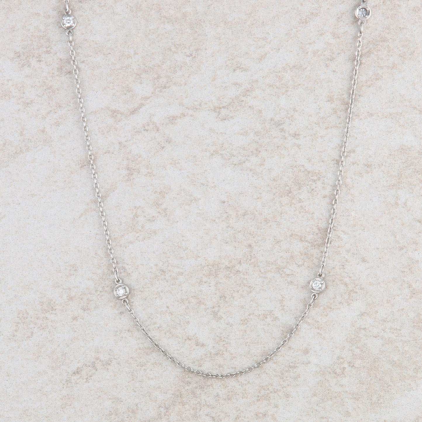 Platinum Diamond by the Yard Station Necklace