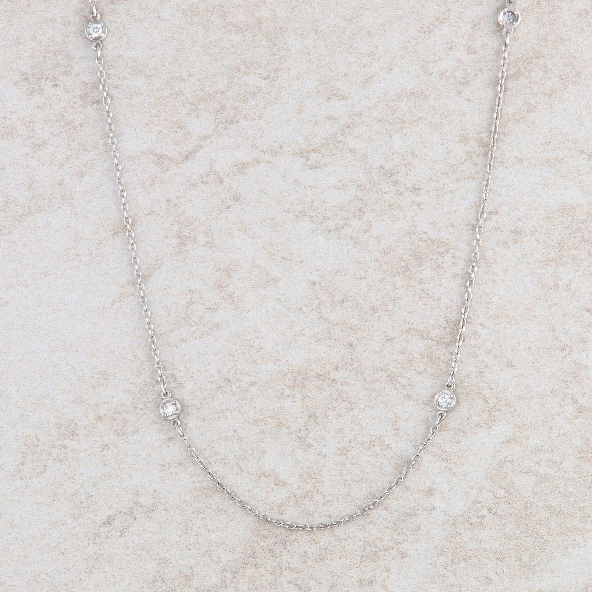 Platinum Diamond by the Yard Station Necklace