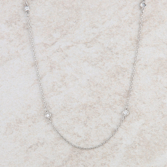 Platinum Diamond by the Yard Station Necklace