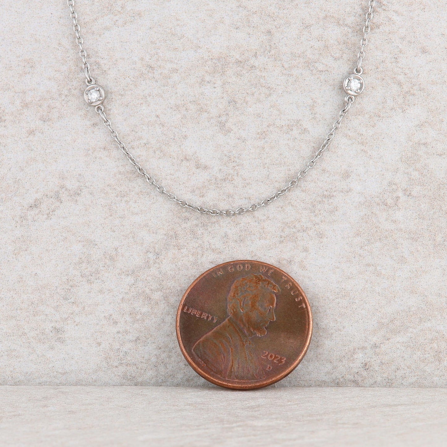 Platinum Diamond by the Yard Station Necklace