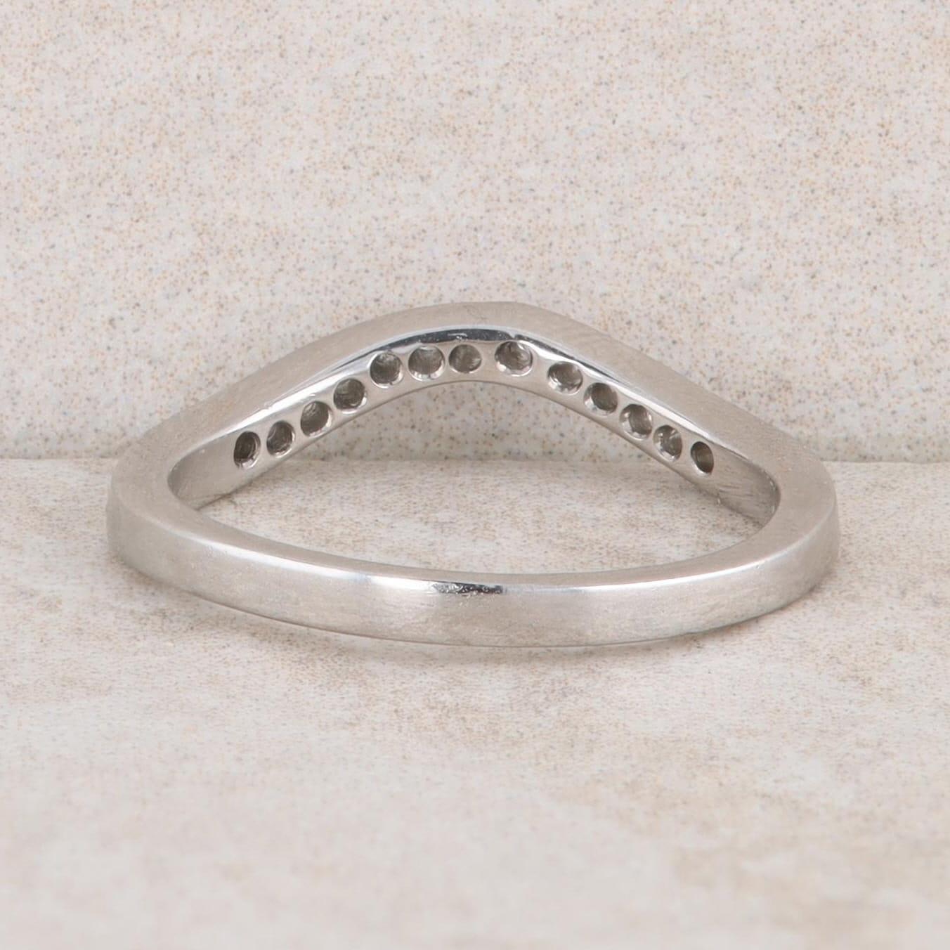 Platinum Diamond Curved Band