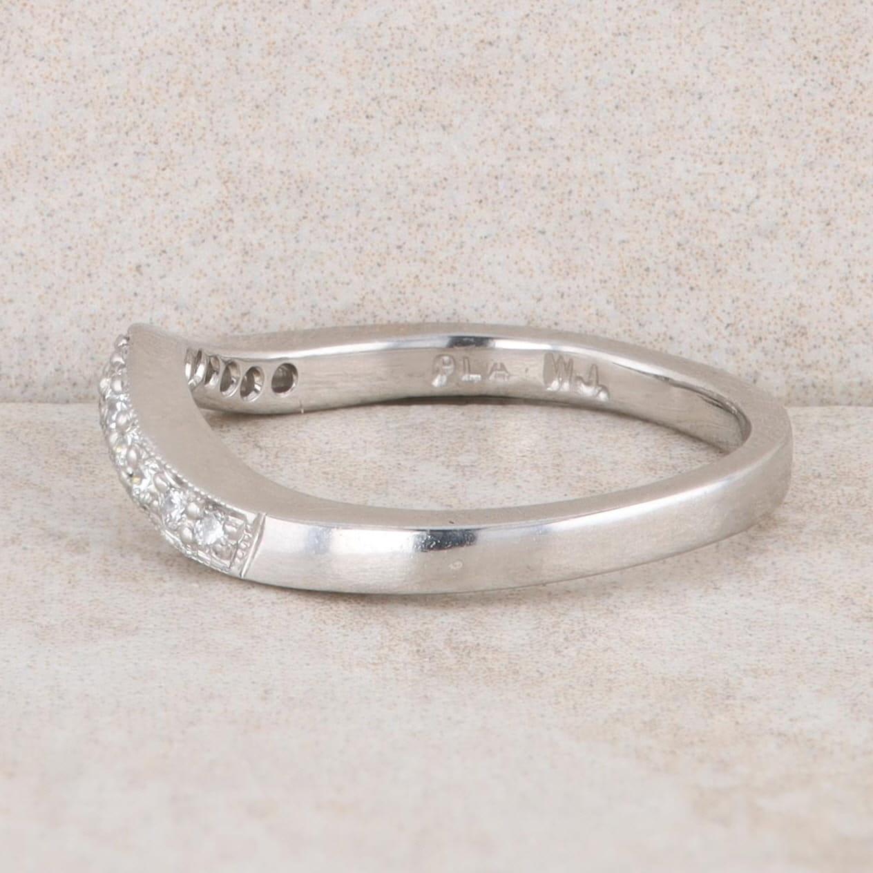 Platinum Diamond Curved Band