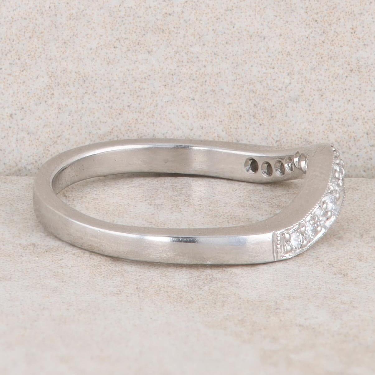 Platinum Diamond Curved Band