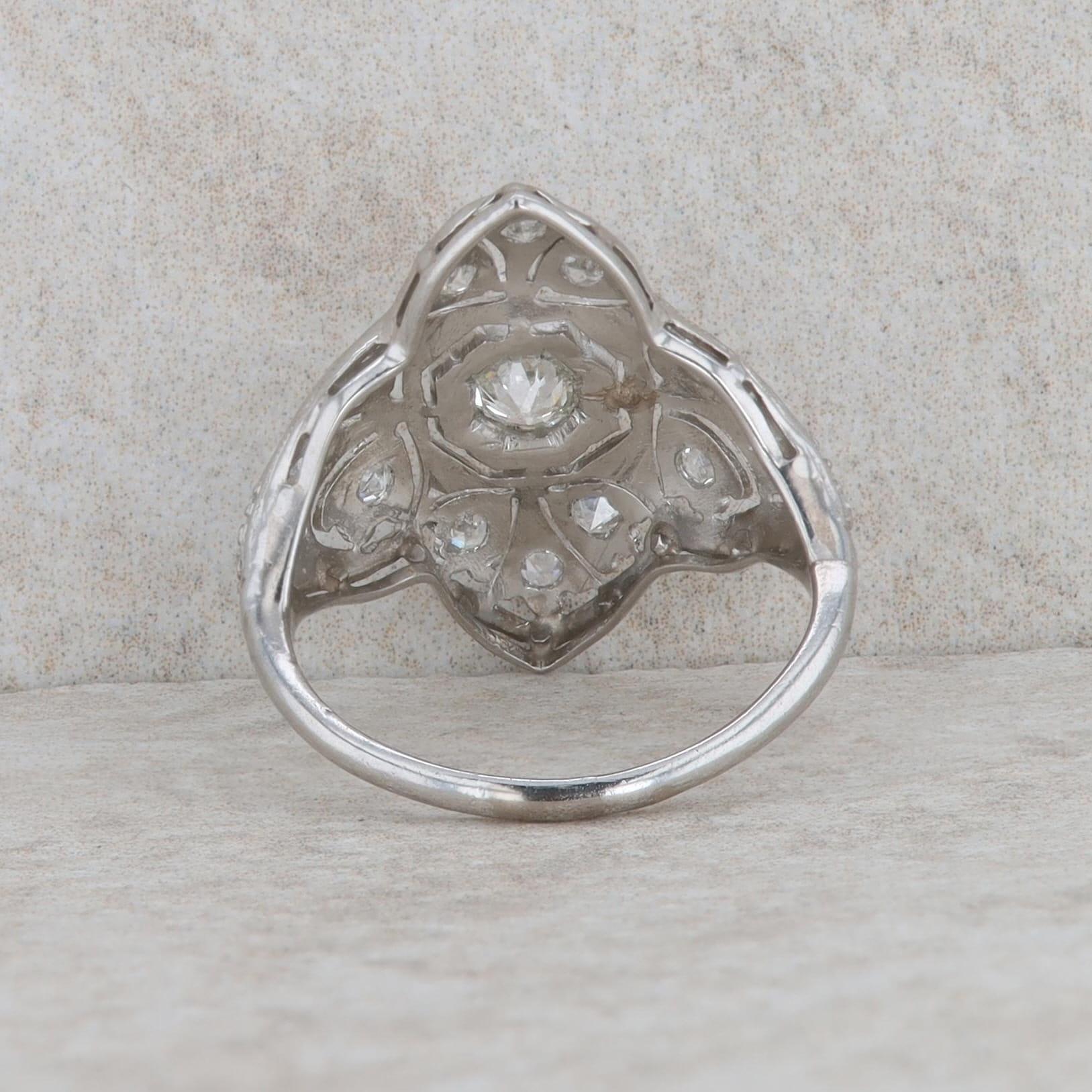 Platinum Vintage Style Diamond Fashion Ring