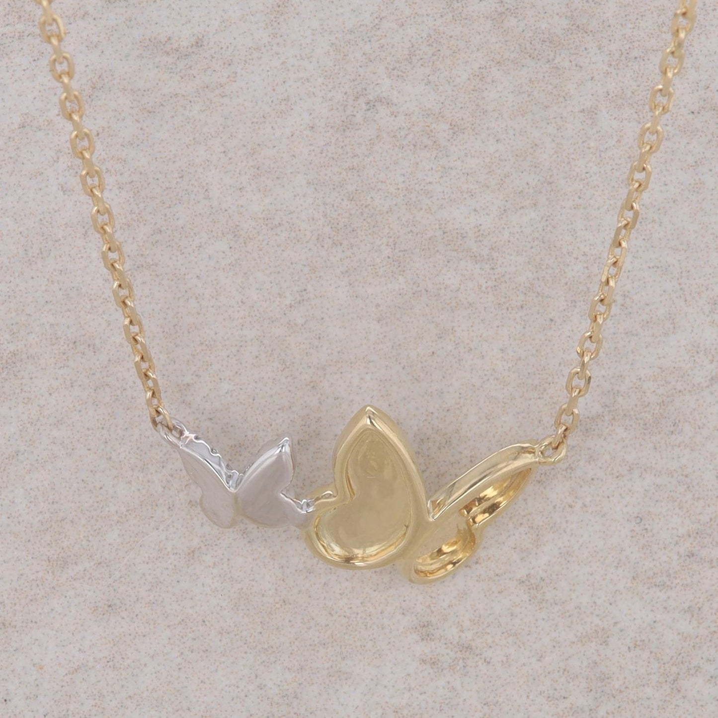 18k Yellow Gold and White Gold Patricia Robalino Butterfly Necklace 3.67g