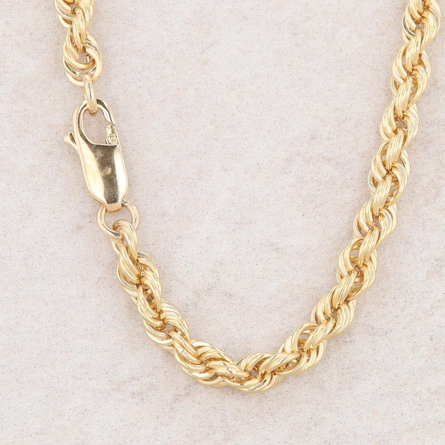 18k Yellow Gold Rope Chain and Anchor Pendant 39.3g