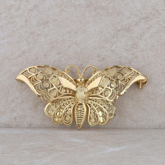 Alice Caviness Sterling Silver/Gold Plated Butterfly Pin