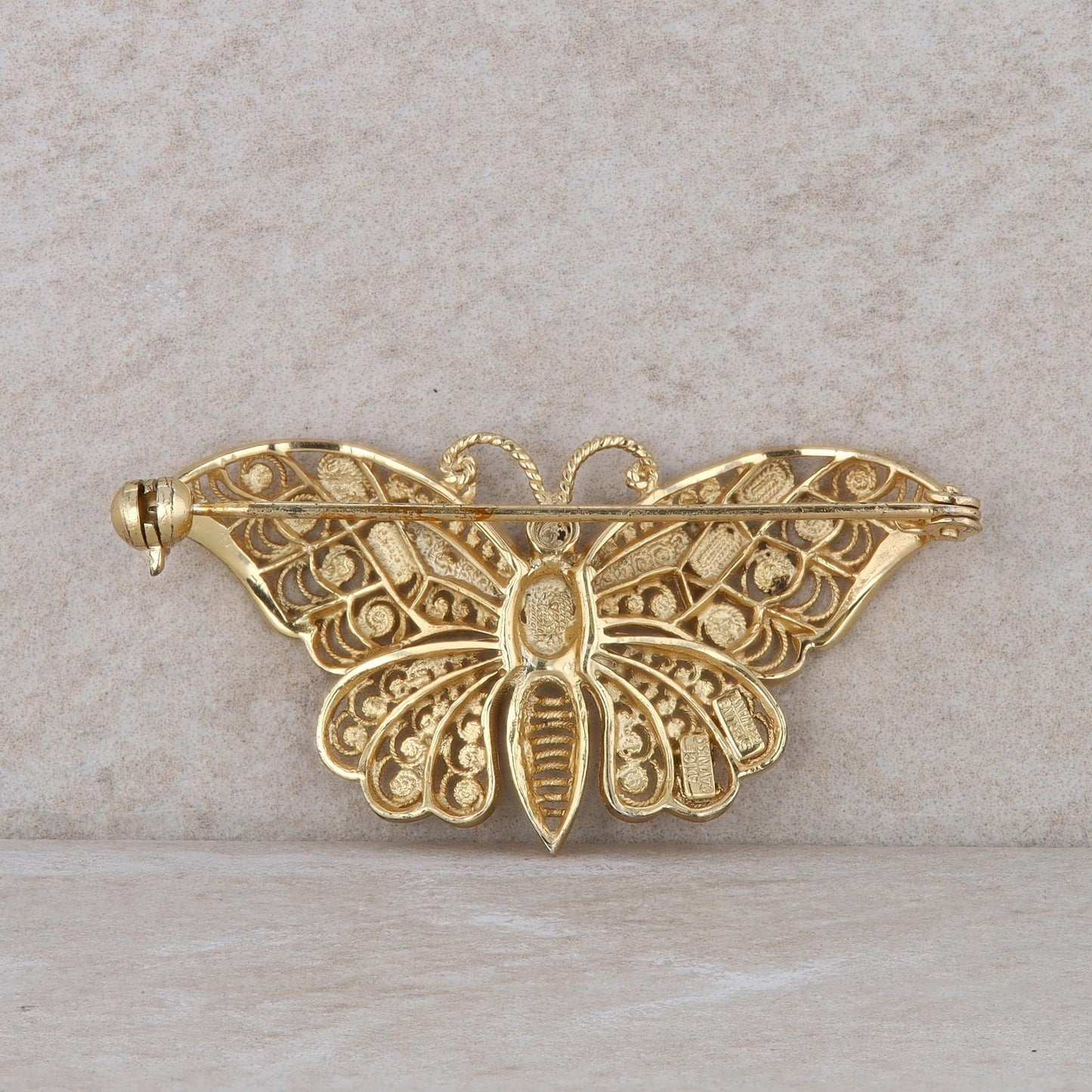 Alice Caviness Sterling Silver/Gold Plated Butterfly Pin