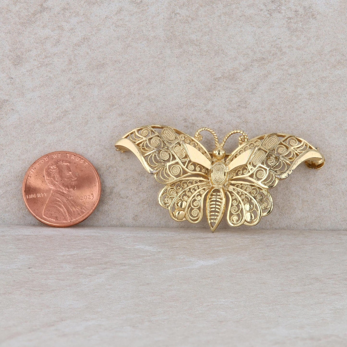 Alice Caviness Sterling Silver/Gold Plated Butterfly Pin