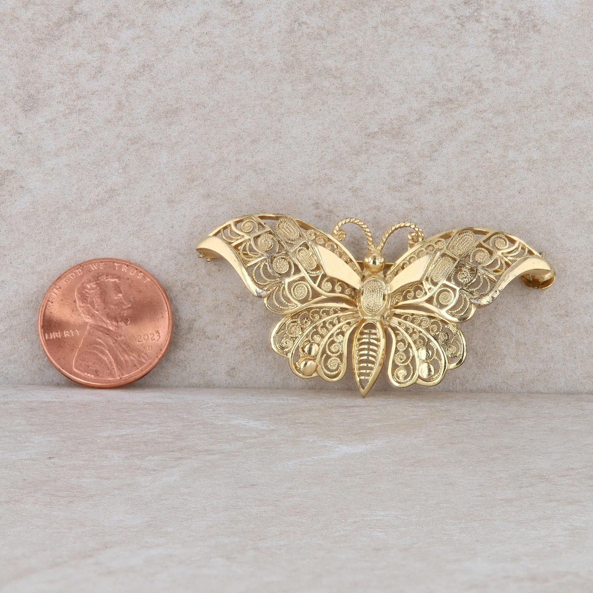 Alice Caviness Sterling Silver/Gold Plated Butterfly Pin