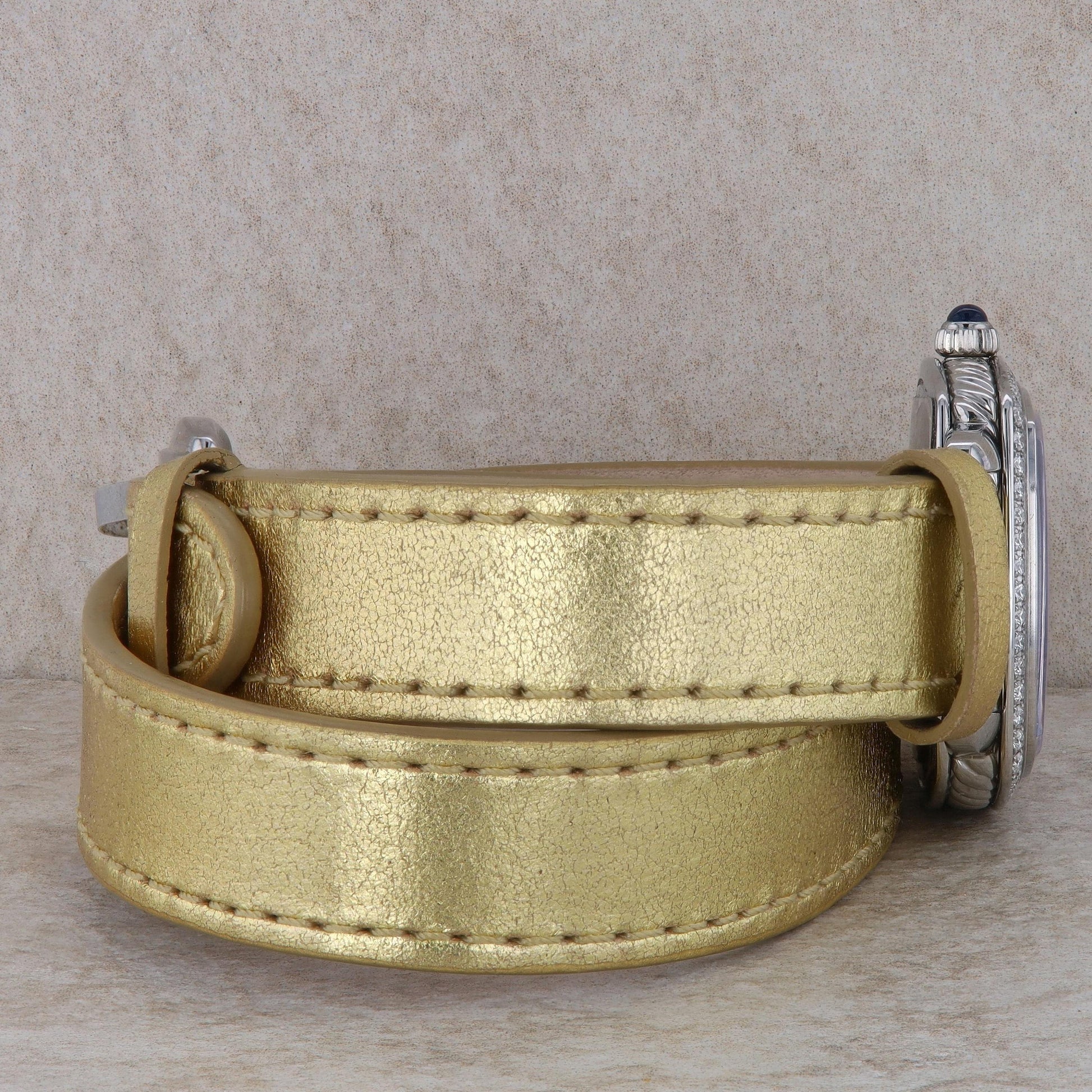 David Yurman &#39;Albion&#39; Diamond & Gold Metallic Double Wrap Watch