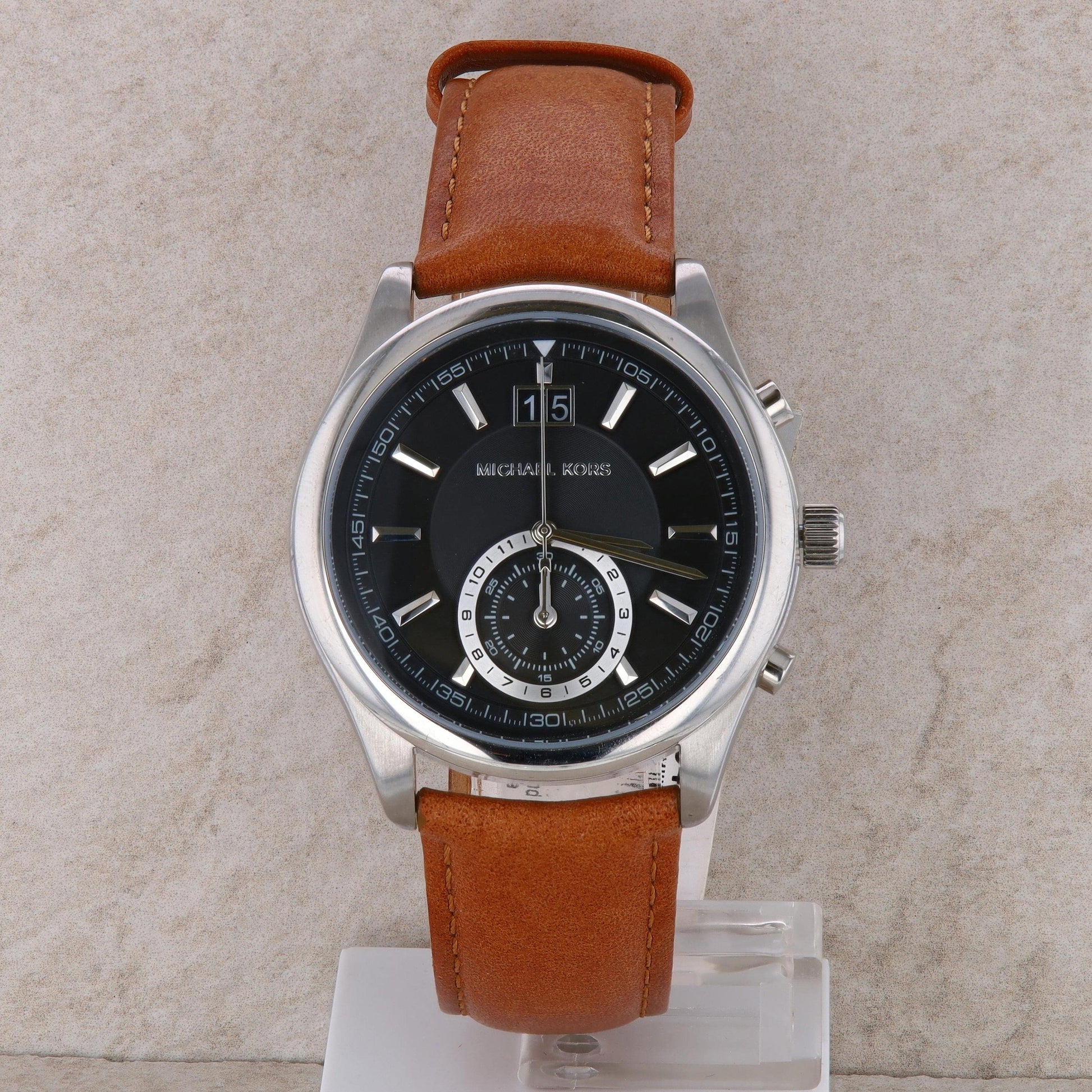 Michael Kors &#39;Aiden&#39; Men&#39;s Stainless and Leather Watch #MK8416