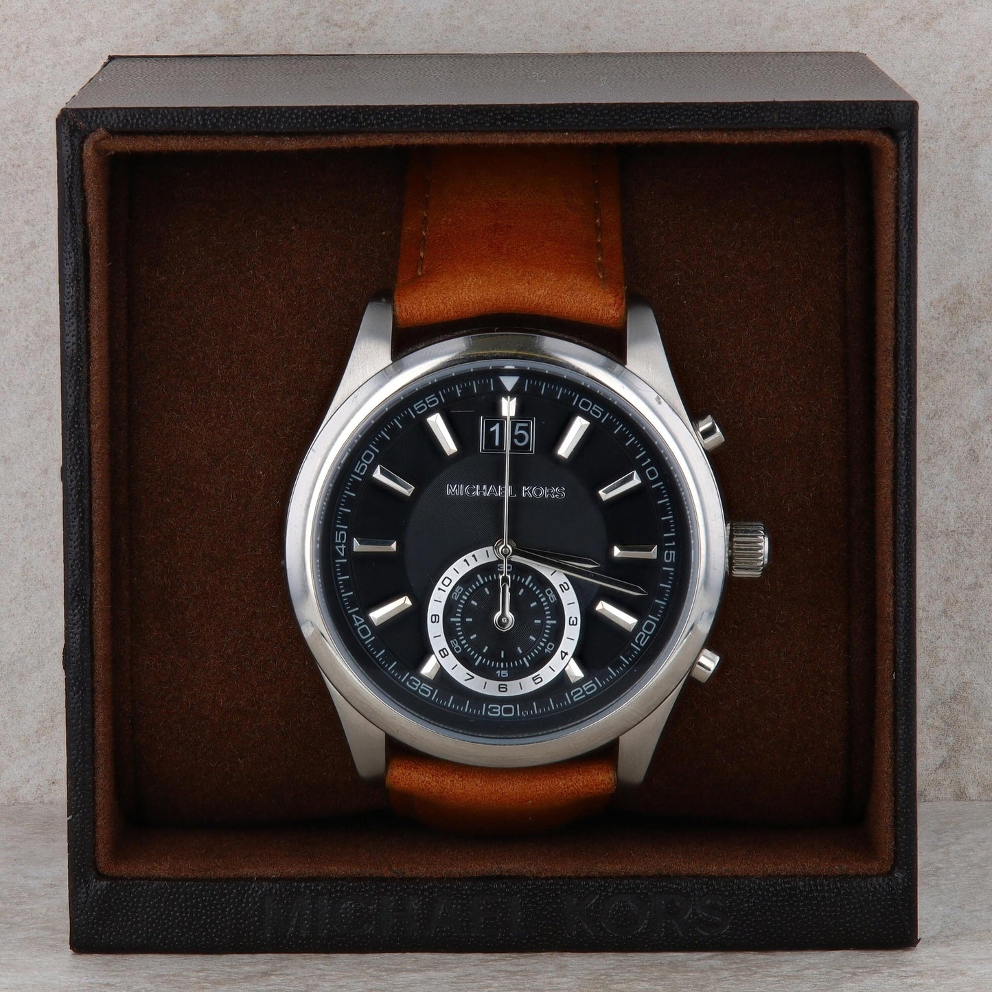 Michael Kors &#39;Aiden&#39; Men&#39;s Stainless and Leather Watch #MK8416